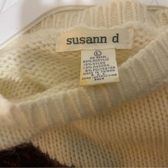 Vintage Susann D sweater knit Size L Acrylic Nylon red Sweater - Picture 7 of 7